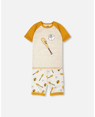 Deux par Toddler Boys Cotton Two-Piece Pyjama Set Mix Baseball Print - Toddler|Child