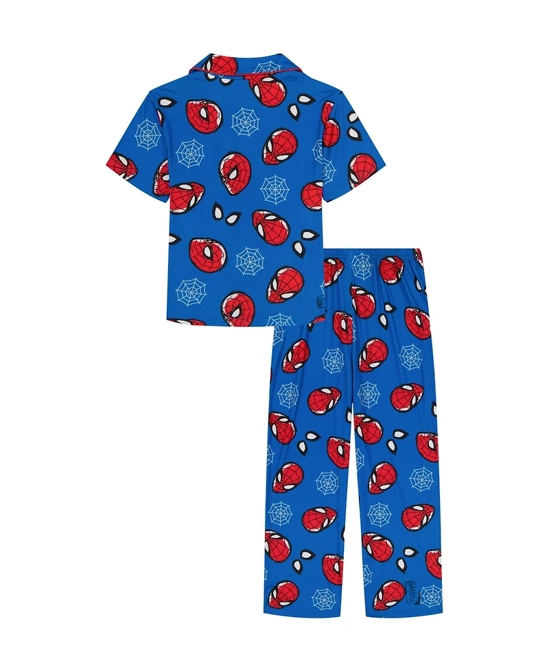 Spider-Man Boys' 4-10 Sketchy Spider Short-Sleeve Shirt and Pajama Pants, 2-Piece Set
