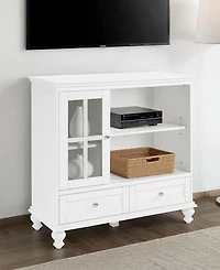 Convenience Concepts 36" Glass 2 Drawer Tv Stand with Storage