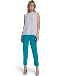 Calvin Klein Women's Sleeveless Ruffle Neckline Top