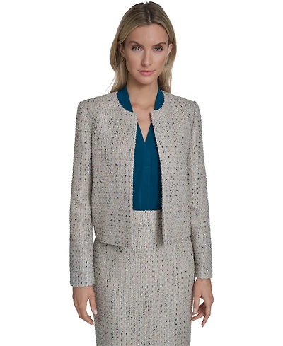 Calvin Klein Women's Tweed Open-Front Jacket
