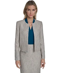 Calvin Klein Women's Tweed Open-Front Jacket