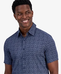 Michael Kors Men's Short-Sleeve Perfect Leaf Button-Up Shirt