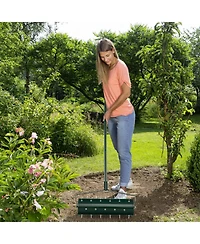 Sugift 21 Inch Manual Lawn Aerator with Detachable Handle Filled with Sand or Stone