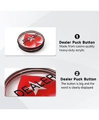 Gse Games & Sports Expert 1-Pack 3" Double-Sided Casino Grade Clear Acrylic Poker Dealer Puck Button for Gambling Card Games