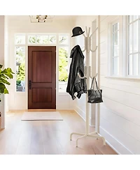 Yigii 12-Hook Space-Saving Coat Rack with Stable Base and Easy Assembly