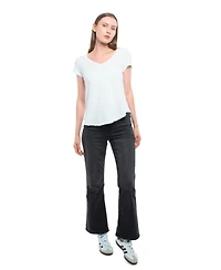 Wilt Clothing Women's Short Sleeve Shrunken V-Neck Shirttail Tee