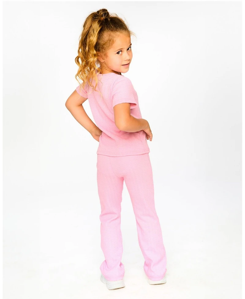 Deux par Deux Toddler Girls Crinkle Jersey Leggings Pink