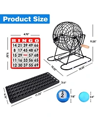 Gse Games & Sports Expert Deluxe Bingo Game Set with 8" Bingo Cage and Master Board, 75 Bingo Balls, 500 Chips, 50 Bingo Cards