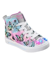 Skechers Little Girls Twinkle Toes: Sparks - Butterfly High Top Light-Up Casual Sneakers from Finish Line