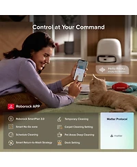 Roborock Qrevo Curv 2 Flow Robot Vacuum and Mop, SpiraFlow Real-Time Self-Cleaning Roller Mop, 20,000 Pa, Dual Zero-Tangle System, Ai Obstacle Avoidan