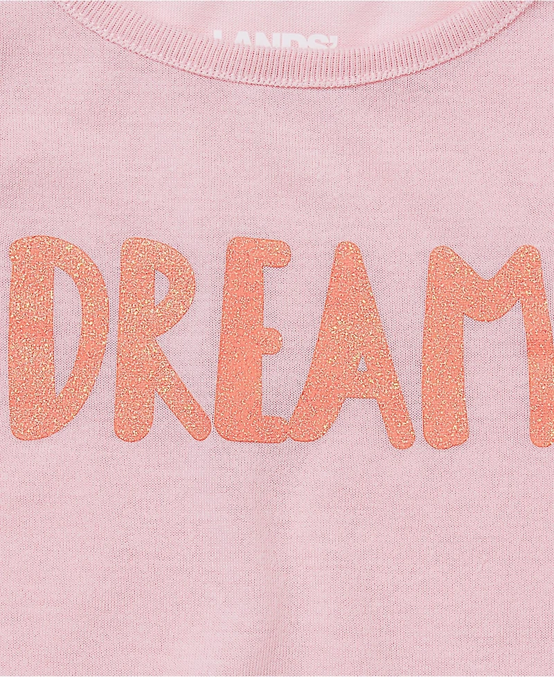 Lands' End Big Girls Short Sleeve Tee and Shorts Pajama Set