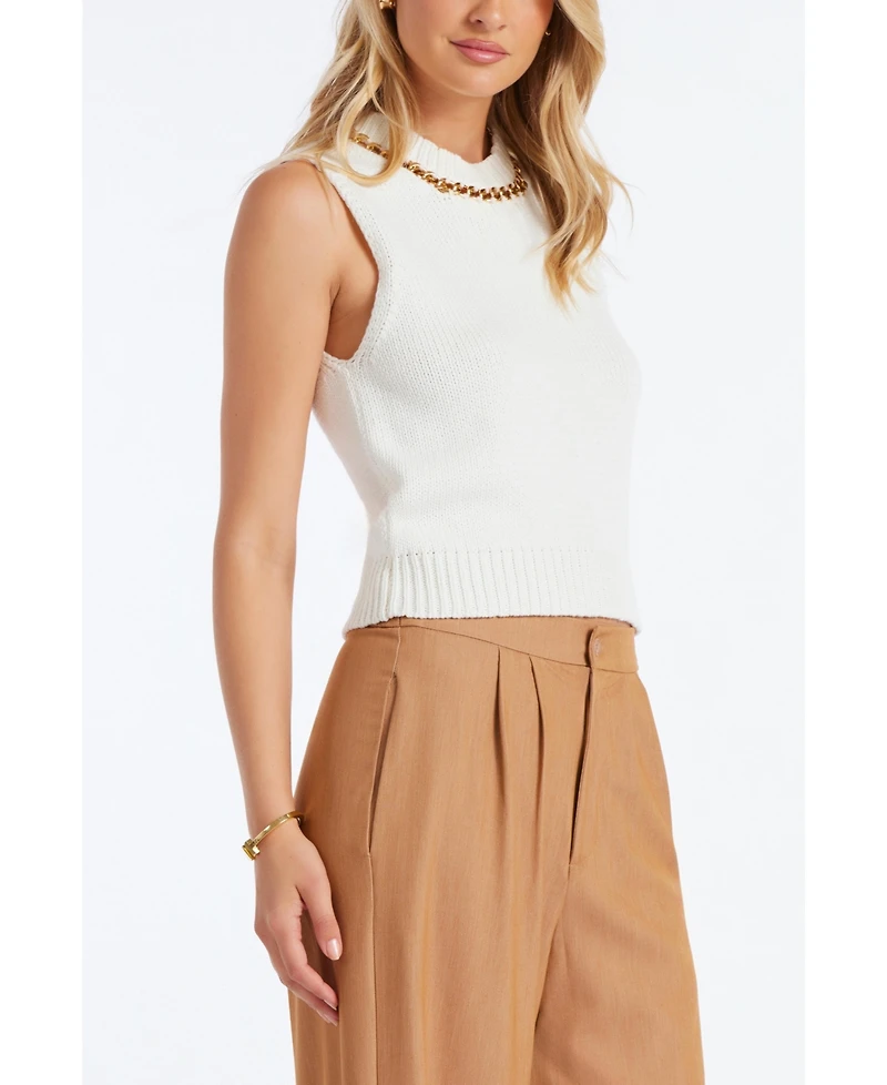 Bishop + Young Women's Savoy Chain Detail Sweater Tank