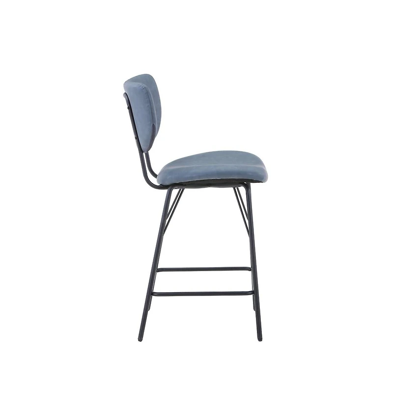 Jofran Modern Faux Leather Split-Back Upholstered Counter Height Barstool (Set of 2