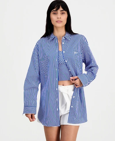 Guess Women's Tecla Cotton Oversized Shirt