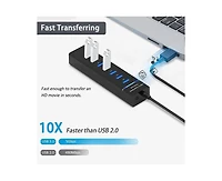 Risokeys 7-Port Usb Hub with Usb 3.0, Multiple Usb,Compatible with Laptop, Pc, MacBook,Usb Peripherals,for Home Office,Travel