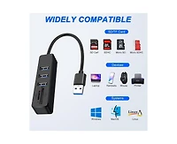 Risokeys 5 in 1 Usb A Hub Splitter, 480Mbps Data Transfer & Sd/Tf Card Reader, for Laptop/Smartphone,Ideal for Office Workers
