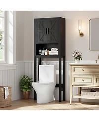Homfan 23.6 Inches Wide Toilet Rack with Over The Storage Cabinet , Small Freestanding Space Saver