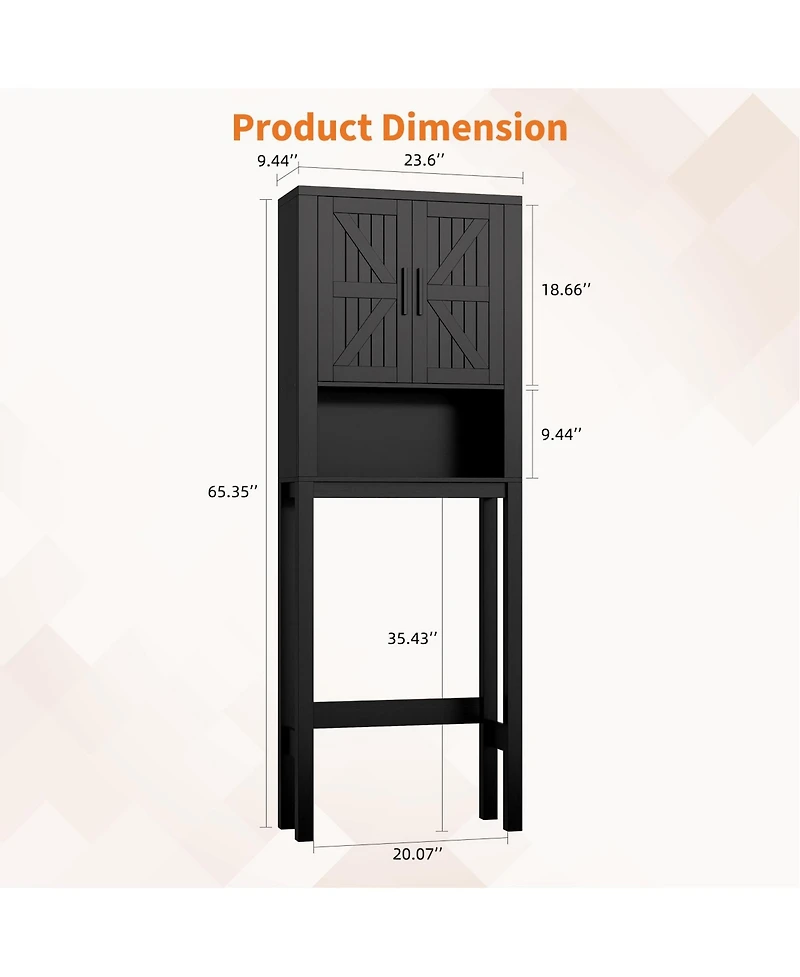 Homfan 23.6 Inches Wide Toilet Rack with Over The Storage Cabinet , Small Freestanding Space Saver