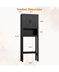 Homfan 23.6 Inches Wide Toilet Rack with Over The Storage Cabinet , Small Freestanding Space Saver