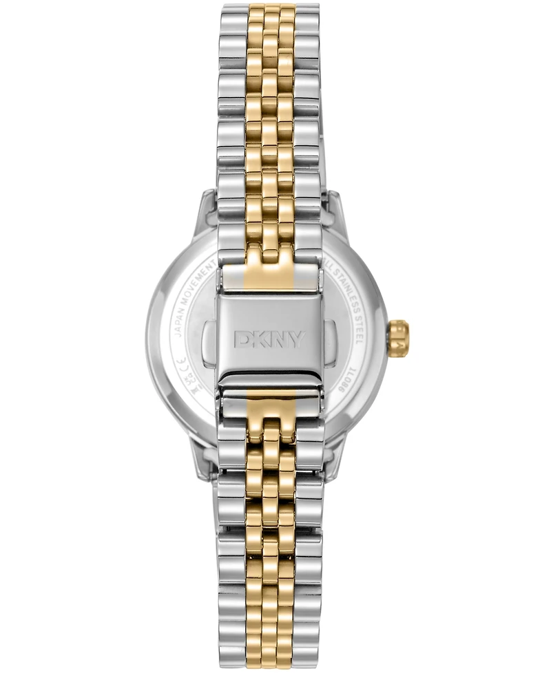 Dkny Women's Green Crystal Accented Dial Two-Tone Gold Stainless Steel Bracelet Watch, 30mm
