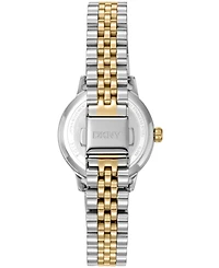 Dkny Women's Green Crystal Accented Dial Two-Tone Gold Stainless Steel Bracelet Watch, 30mm