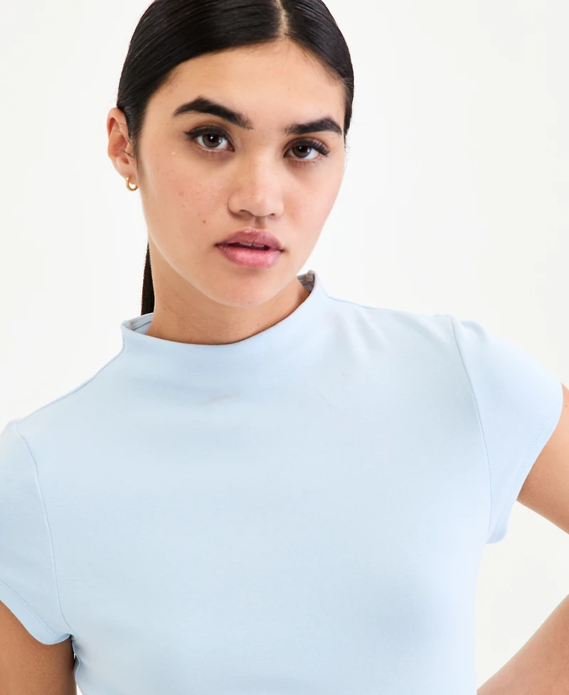 Bar Iii Women's Cap-Sleeve Mock-Neck Midi Dress, Exclusively at Macy's