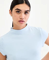 Bar Iii Women's Cap-Sleeve Mock-Neck Midi Dress, Exclusively at Macy's