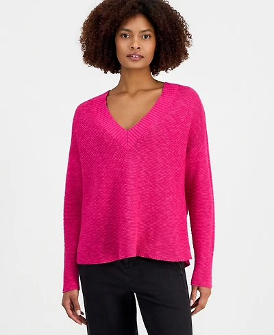 Eileen Fisher Women's Cotton & Linen V-Neck Sweater