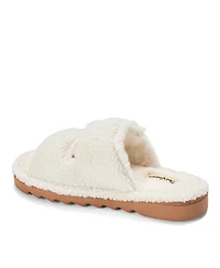 Dearfoams Women's Regina Teddy Double Band Slide Slipper