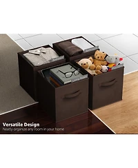 Sorbus 6 Pack 11 Inch Foldable Storage Cubes with Handles- for Organizing Home, Shelves, Nursery, Playroom, Closet and More