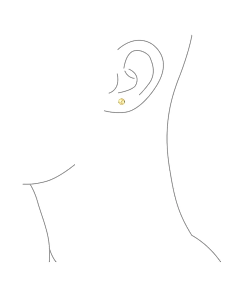 Bling Jewelry Classic Yellow 14K Gold Ball Stud Earrings Safety Screw Back 6MM