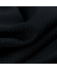 Olivia Gray 100% Polyester 250 Gsm Basket Weave Ian Luxury Jacquard Blackout Grommet Curtain Panel Black