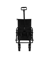 Mondawe Extendable Collapsible Storage Wagon Utility Carts w/ 225LBS Capacity, 360° Wheels