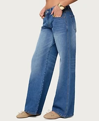 Edikted Women's Lauryn Low Rise Baggy Jeans