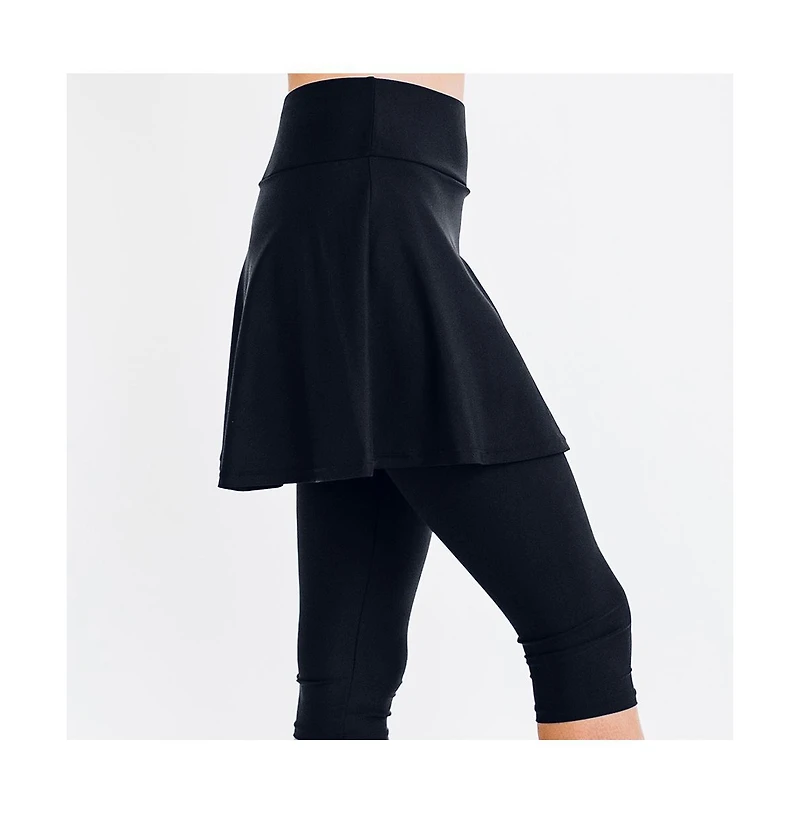 Calypsa Women's Flared Swim Skort With Capri Leggings