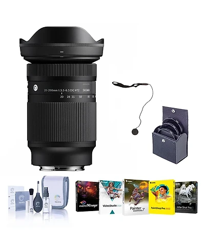 Sigma 20-200mm f/3.5-6.3 Dg Contemporary Lens for Sony E, Bundle with 72mm Filter Kit, Pc Software Kit, Cap Keeper and Cleaning Kit
