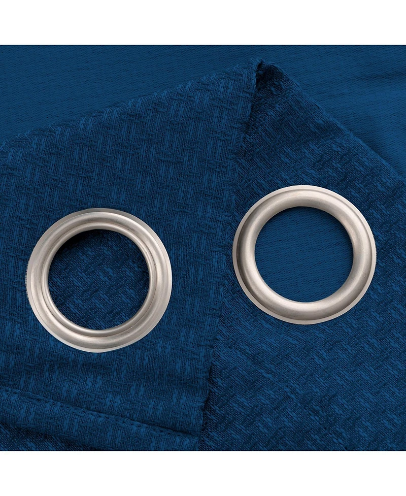 Olivia Gray 100% Polyester 250 Gsm Basket Weave Ian Luxury Jacquard Blackout Grommet Curtain Panel.