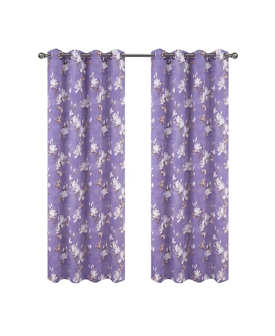 Olivia Gray 100% Polyester Aiden Printed Textured Grommet Curtain Panel