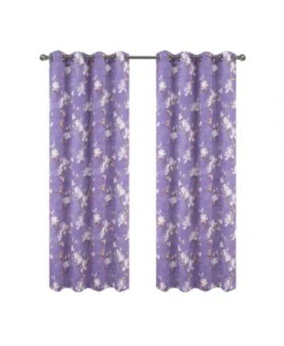 Olivia Gray 100 Polyester Aiden Printed Textured Grommet Curtain Panel