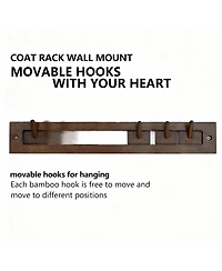 Yigii Wall-Mounted Coat Rack with 4 Hooks, High-Load Capacity, Adjustable Storage