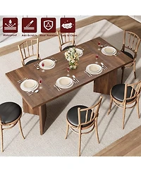 gaomon Senfot 71" Rectangular Dining Table for 6, Rustic Farmhouse Tall Kitchen Table with Large Tabletop, Long Wooden Dining Room Table