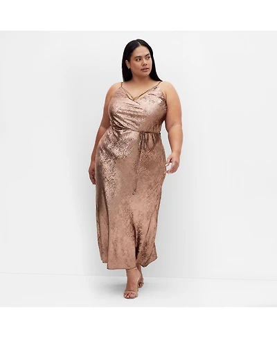 City Chic Women's Kaia Metallic Slip Dress