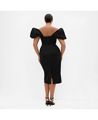 City Chic Women's Elyse Off Shoulder Midi Dress