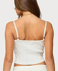 Edikted Women's Louise Cable Knit Tank Top