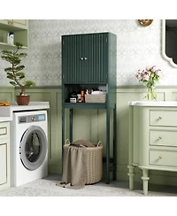 Slickblue Bathroom Over Toilet Storage Cabinet with Fluted Door Design