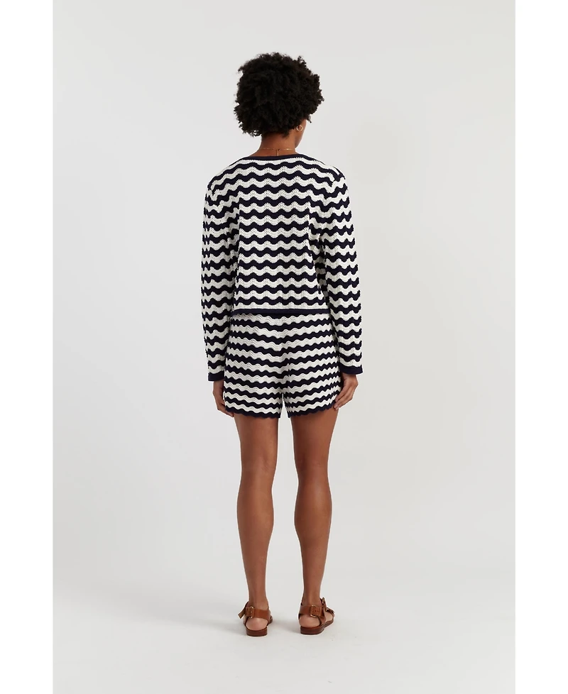 Chinti & Parker Women's Cotton Cherry Crochet Cardigan