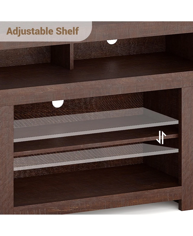 gaomon Farmhouse Tv Stand for Tv Up to 80 Inches, Long Entertainment Center with 4 Storage Drawers & 3 Open Shelf