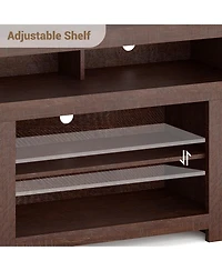 gaomon Farmhouse Tv Stand for Tv Up to 80 Inches, Long Entertainment Center with 4 Storage Drawers & 3 Open Shelf