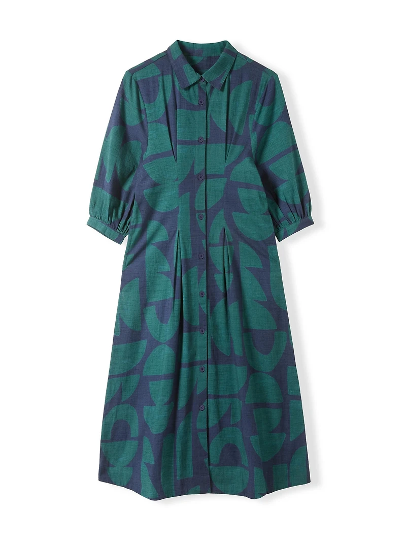 Celtic & Co. Women's Pleat Detail Shirt Dress